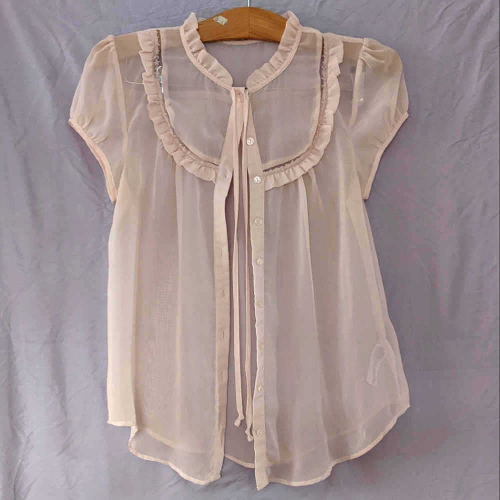 Light Pink short sleeve blouse